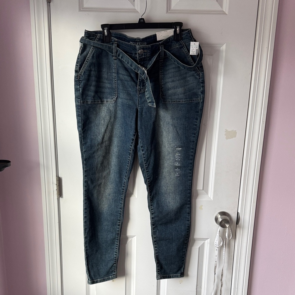 Maurices Blue Tie-Belt Jeans